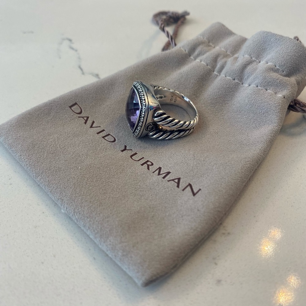 David Yurman Size 8 Amethyst 14mm Albion Ring - Picture 3 of 4
